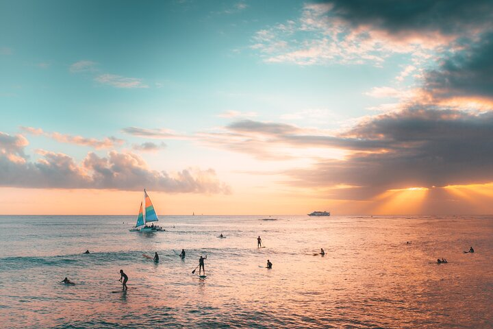Board from Waikiki Beach for a scenic Sunset Sail on the Hāwea - Photo 1 of 5